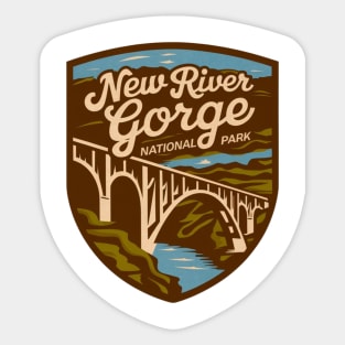 New River Gorge National Park Retro Travel Badge Sticker